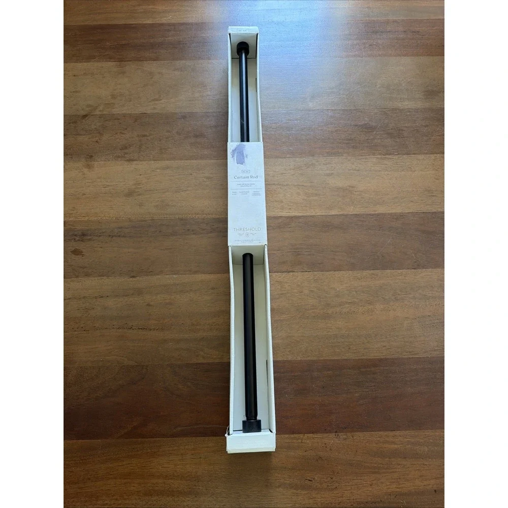 NEW Threshold Brand Steel Curtain Rod Black Finish 36